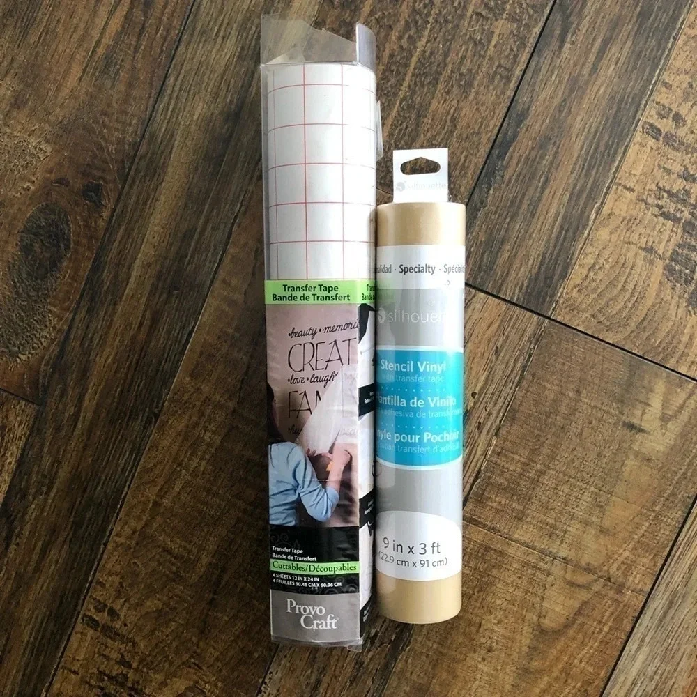 Vinyl Crafting supplies Silhouette Stencil Vinyl and Provocraft‎ Tape Bundle NWT